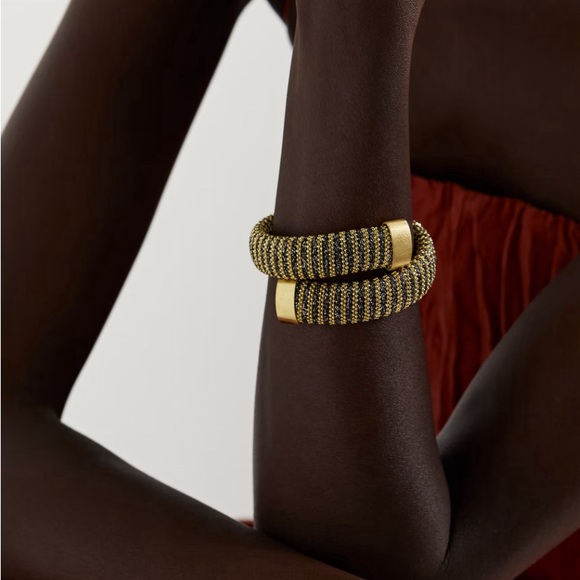 Carolina Bucci Caro Gold Plated and Grey Wrap Bracelet - Picture 3 of 4